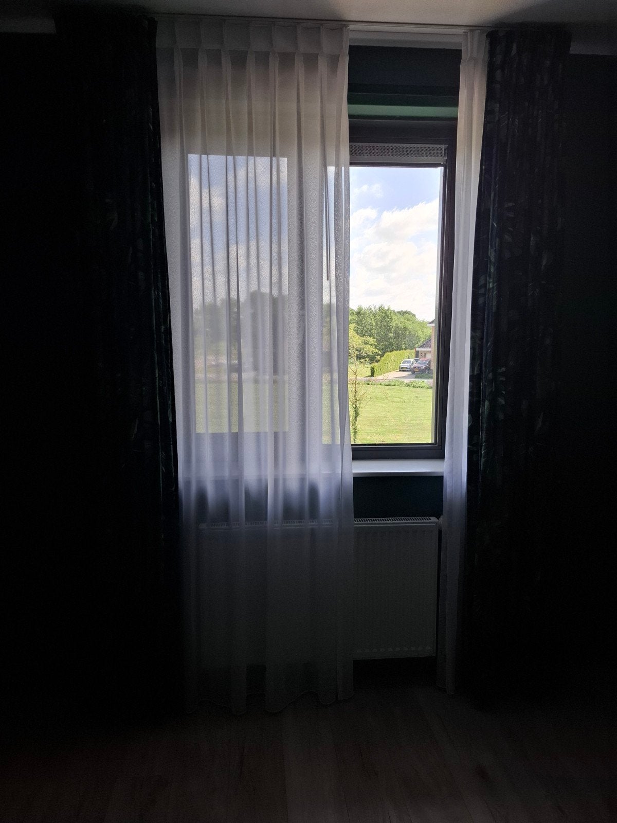 2x witte vitrage - totaal 192 breed, 261 cm hoog, Ophalen, Vitrage, Gebruikt, Kwantum