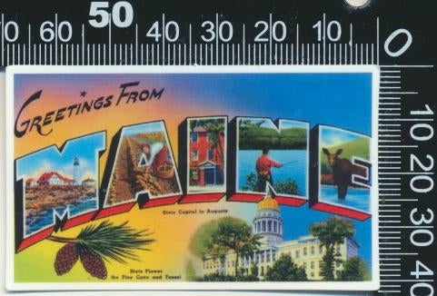 Sticker: Greetings from Maine, Ophalen of Verzenden, Zo goed als nieuw, Bedrijf of Vereniging
