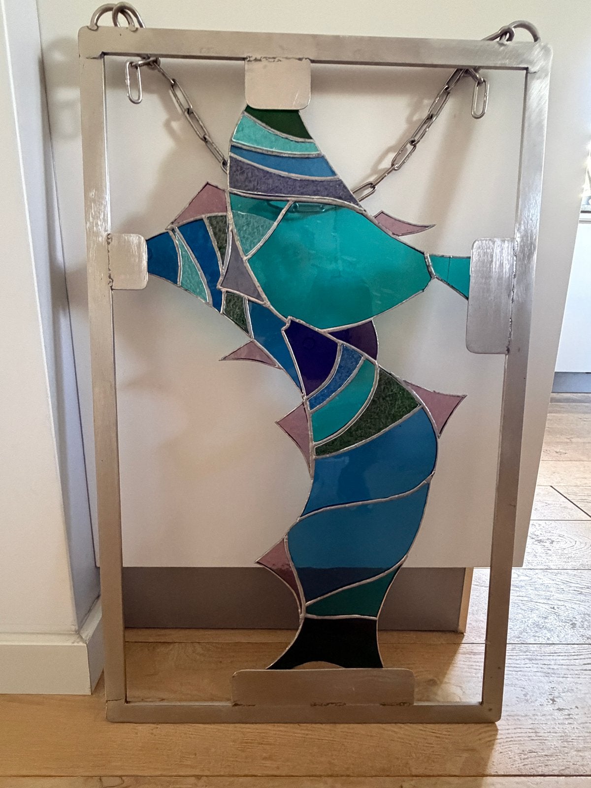 Glaskunst Vissen glas in lood Ger Breur 50x80 cm, Antiek en Kunst, Kunst | Overige Kunst, Ophalen