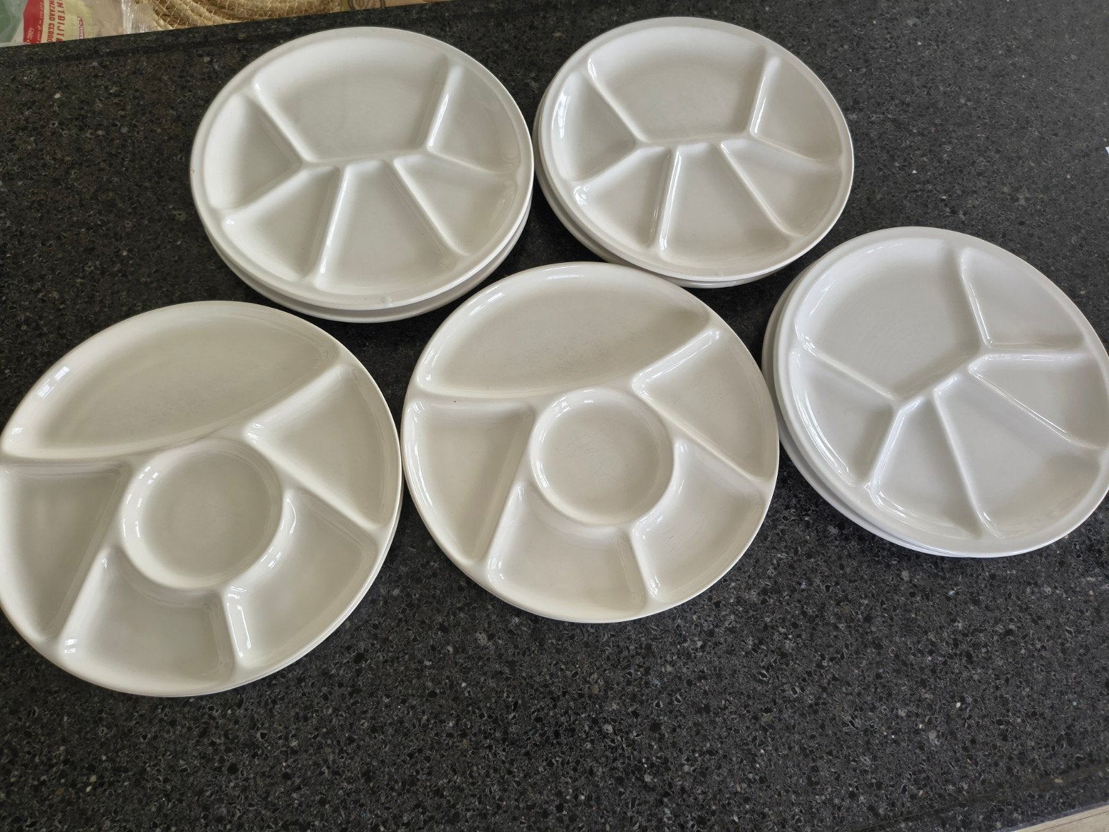 Prachtige set van 10x witte fondueborden, gourmetborden., Onb, Ophalen of Verzenden, Bord(en), Onb