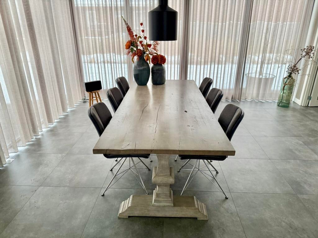 Massief eiken kloostertafel 260 cm grote eettafel, Huis en Inrichting, Tafels | Eettafels, Ophalen, 100 tot 150 cm, 200 cm of meer