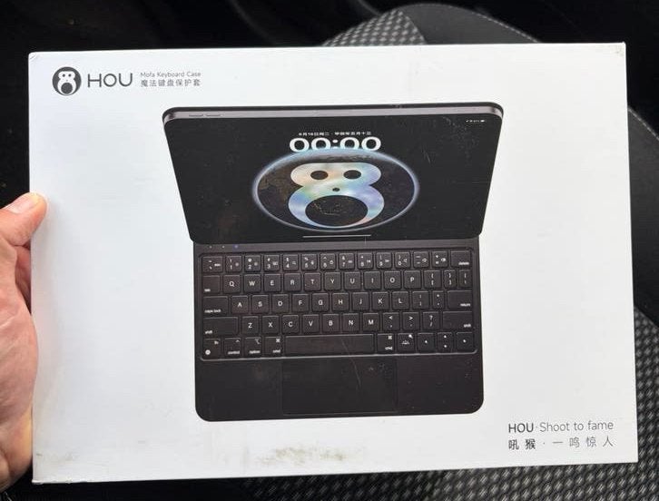 HOU mofa keyboard case voor ipad air 5e/4e generatie, Ophalen of Verzenden, Zo goed als nieuw, 11 inch, Bescherming voor- en achterkant