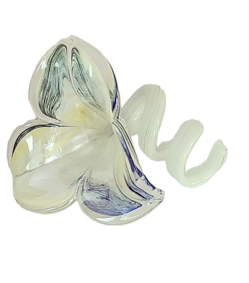 PRACHTIG MURANO KUNSTGLAS met drie BLOEMBLAADJES, Ophalen of Verzenden