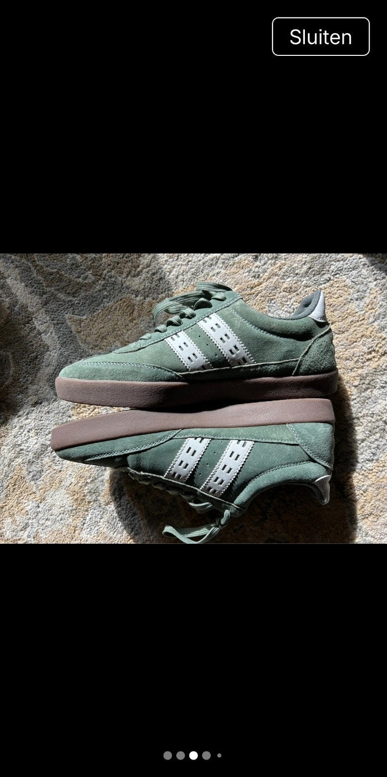 Quick groene suède sneakers maat 43, inst, Quick, Overige kleuren, Ophalen of Verzenden, Sneakers of Gympen