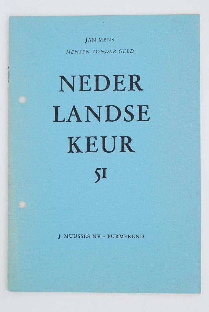 Jan Mens - Mensen zonder geld - Nederlandse Keur 1969, Boeken, Verzenden, Jan Mens, Zo goed als nieuw, Nederland