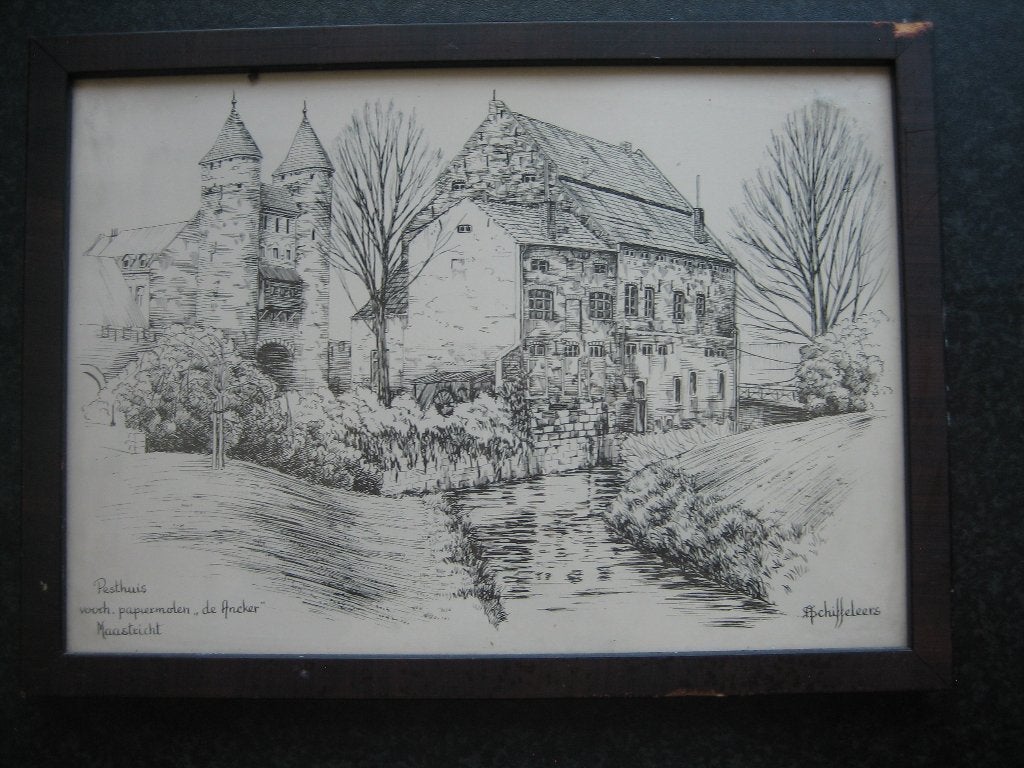 MAASTRICHT  Pesthuis v/h Papierfab.Pentekening Schiffeleers, Ophalen of Verzenden, 1920 tot 1940, Limburg