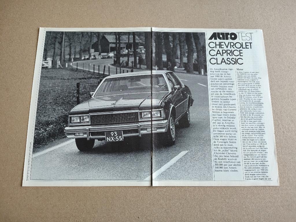 Auto Test (uit oud tijdschrift) Chevrolet Caprice (1978), Verzenden, Gelezen