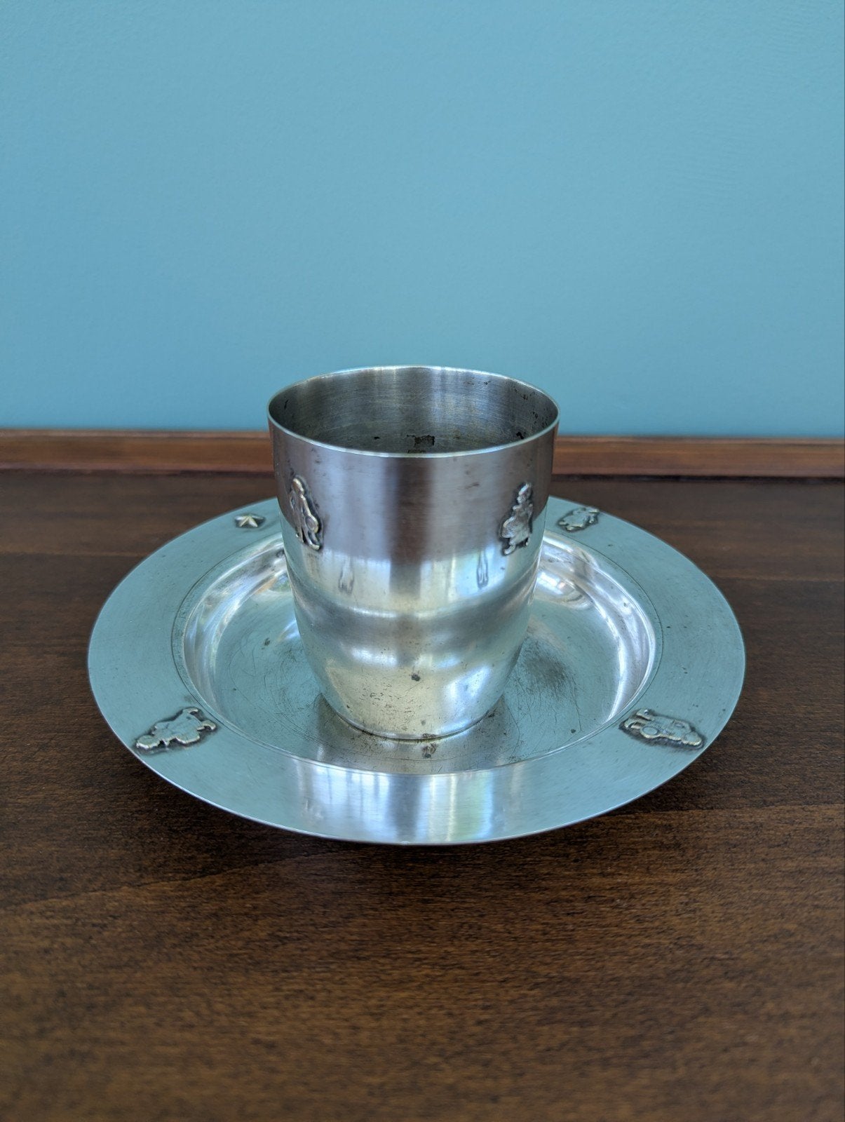 Art Deco Elldee Brussel Verzilverde Kinderset., Ophalen of Verzenden