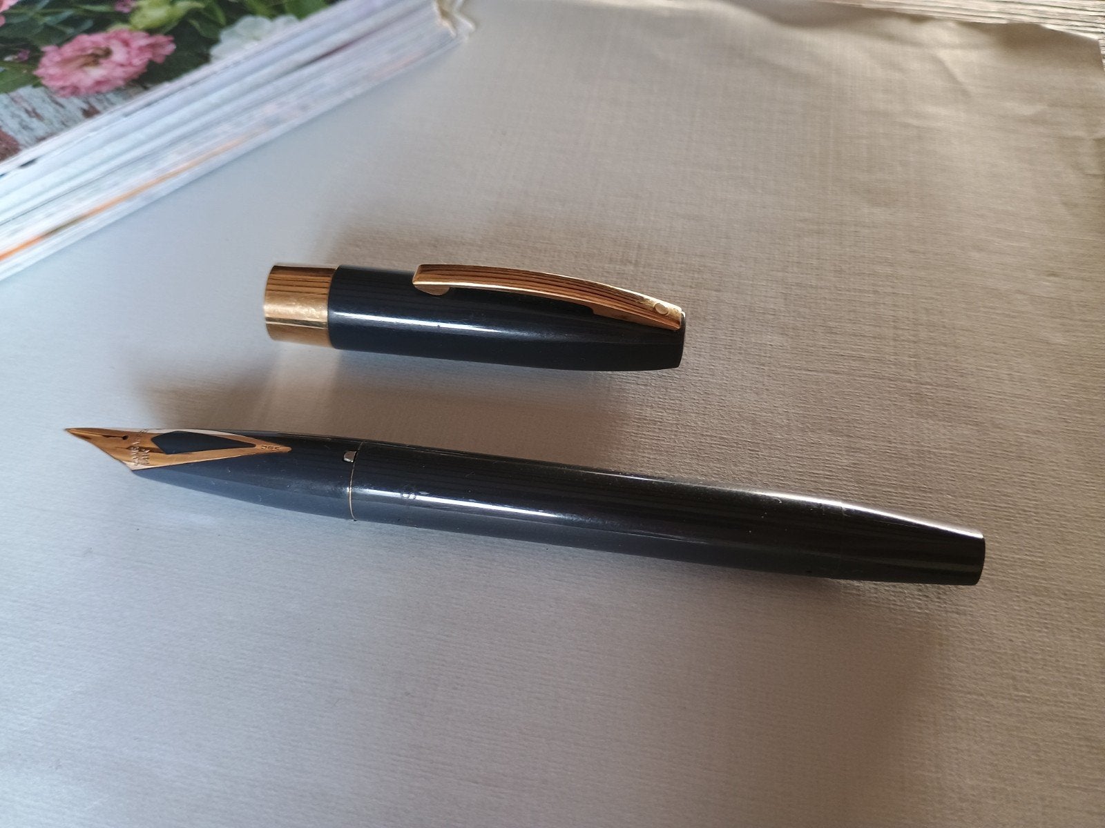 Oude Sheaffer vulpen met 14 k gouden punt, Ophalen of Verzenden, Vulpen, Overige merken