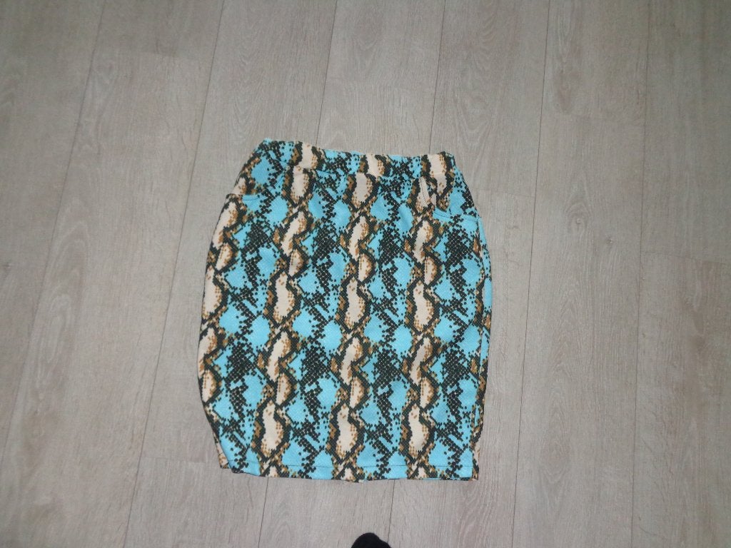 turqouise rok van Musthaves by Elja, maat L, Ophalen of Verzenden, Gedragen, Maat 42/44 (L), Boven de knie