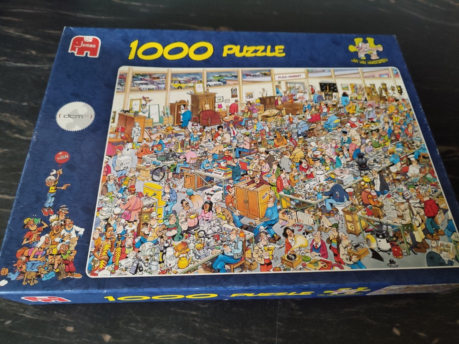 Jumbo Jan van Haasteren 1000 stukjes Puzzel Vlooienmarkt, Ophalen, 500 t/m 1500 stukjes, Gebruikt, Legpuzzel