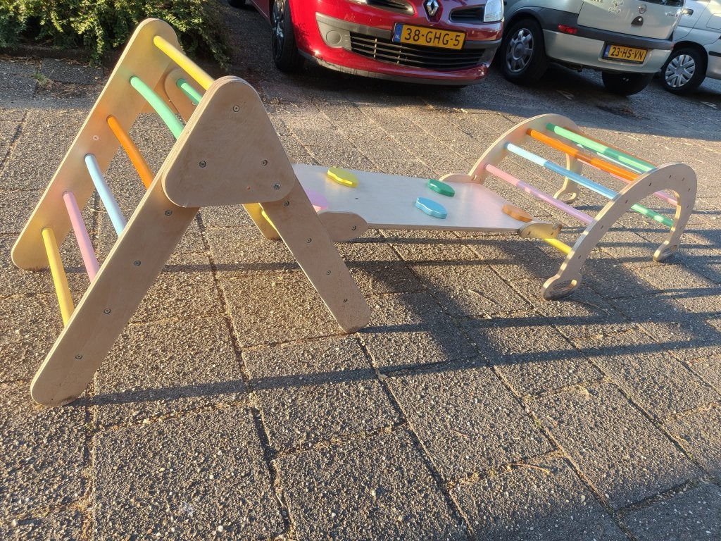 3 in 1 klimrek balanceerboog glijbaan, Kinderen en Baby's, Speelgoed | Buiten | Speeltoestellen, Ophalen, Gebruikt, Schommel