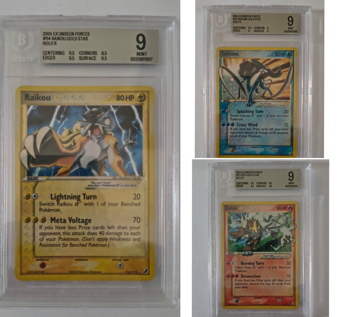 pikachu wearing poncho psa 10💎 + 3x gold stars bgs 9 set 💎, Ophalen, Nieuw