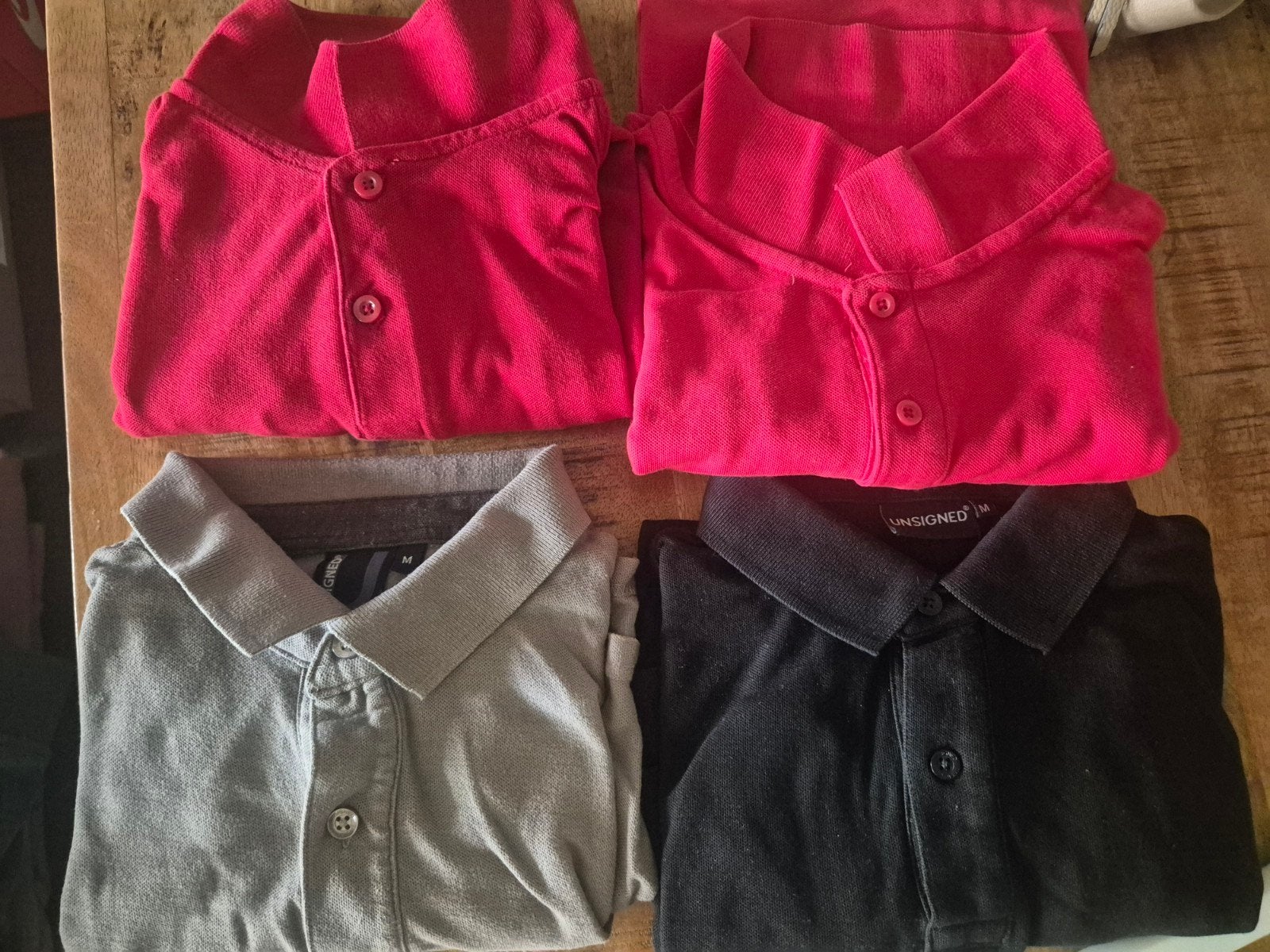 4x Unsigned Polo Shirts Maat M - Rood, Zwart, Grijs, Maat 48/50 (M), Ophalen of Verzenden, Gedragen, Rood