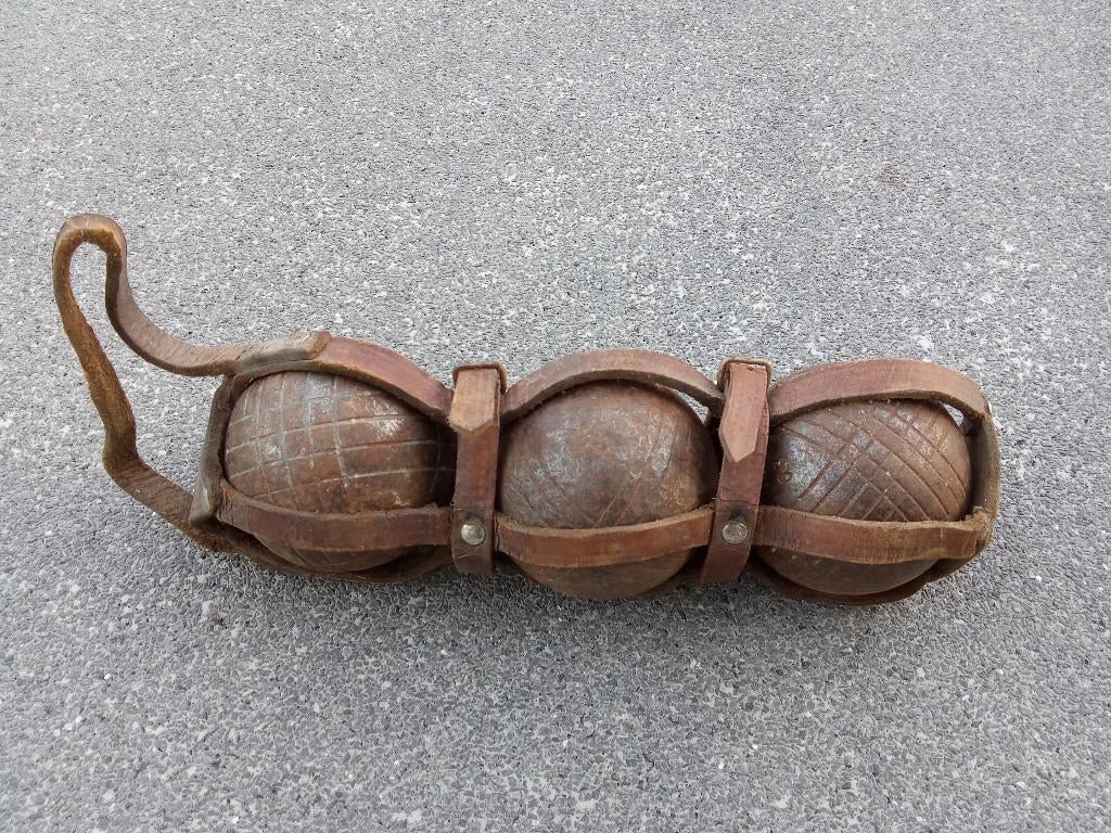 Oude Petanque ballen 3 stuks, Ophalen of Verzenden, Gebruikt, Overige typen