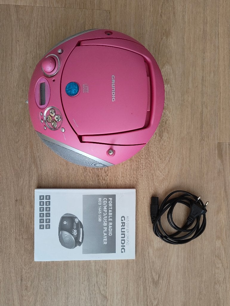 Grundig draagbare radio / CD-speler / USB-speler - roze, Ophalen of Verzenden, Gebruikt, Overige merken, Draagbaar