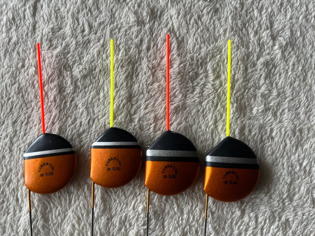 adv 182 / NIEUW serie 4 vlagdobbers TUBERTINI, Ophalen of Verzenden, Nieuw, Dobber of Lood