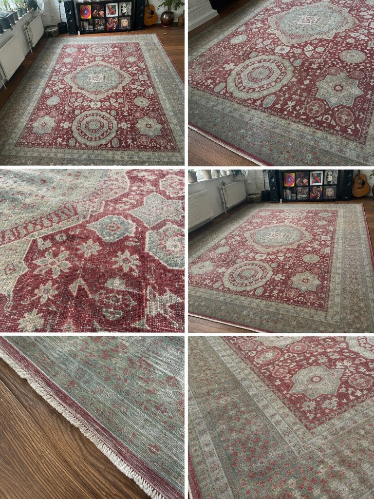 handgeknoopt Perzisch Stone Washed vloerkleed Heriz, Huis en Inrichting, Ophalen, Gebruikt, Stone washed, 200 cm of meer