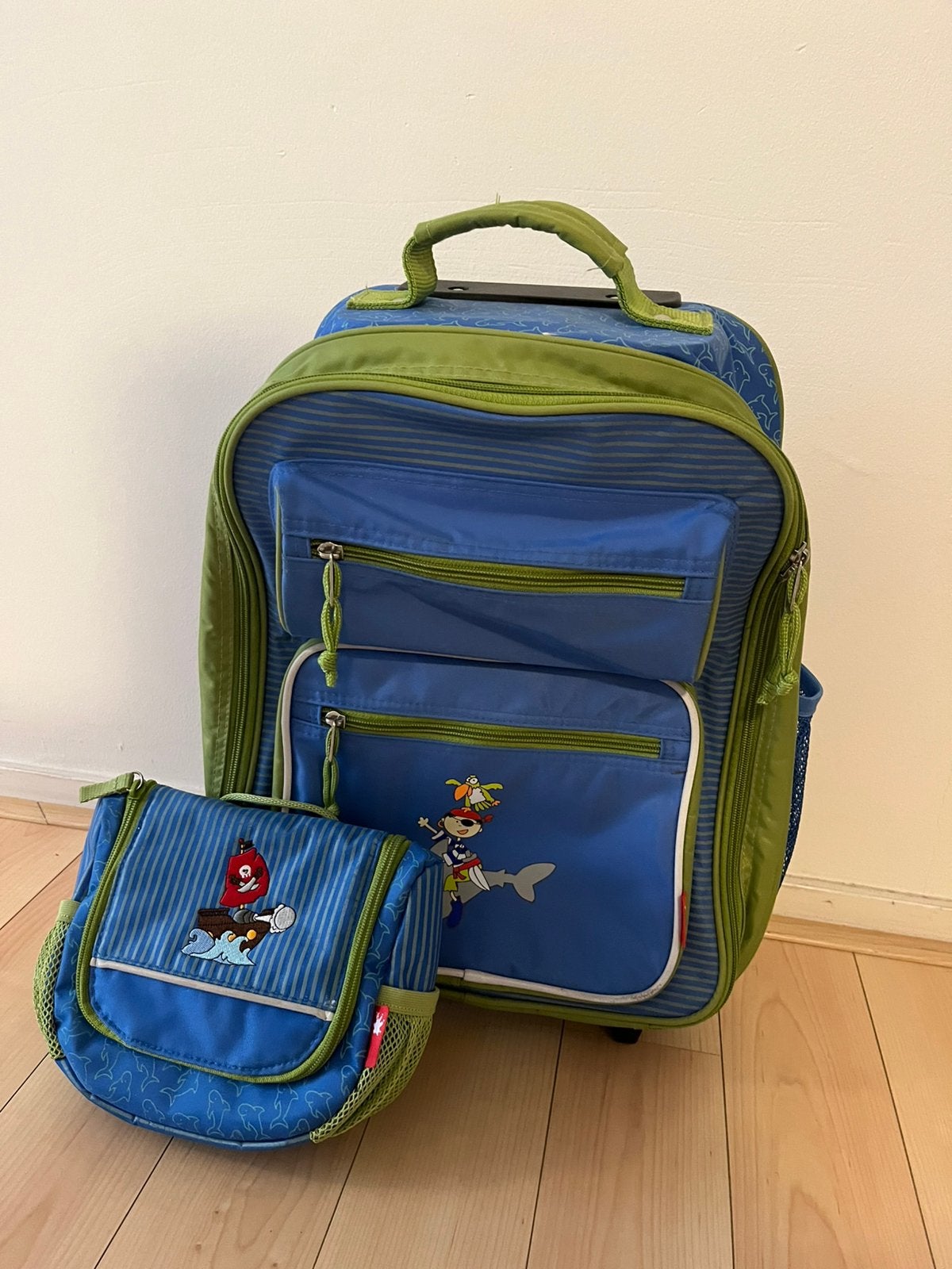 SigidKid kinder trolley piraat + Toilettas, Sieraden, Tassen en Uiterlijk, Koffers, Ophalen, Zo goed als nieuw, Hard kunststof