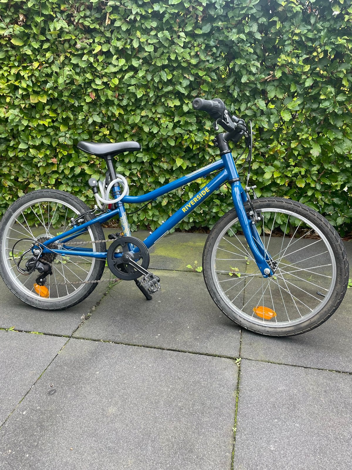 Blauwe Riverside 120 kinderfiets 20 inch, Ophalen, Gebruikt, Velgrem, 20 inch of meer
