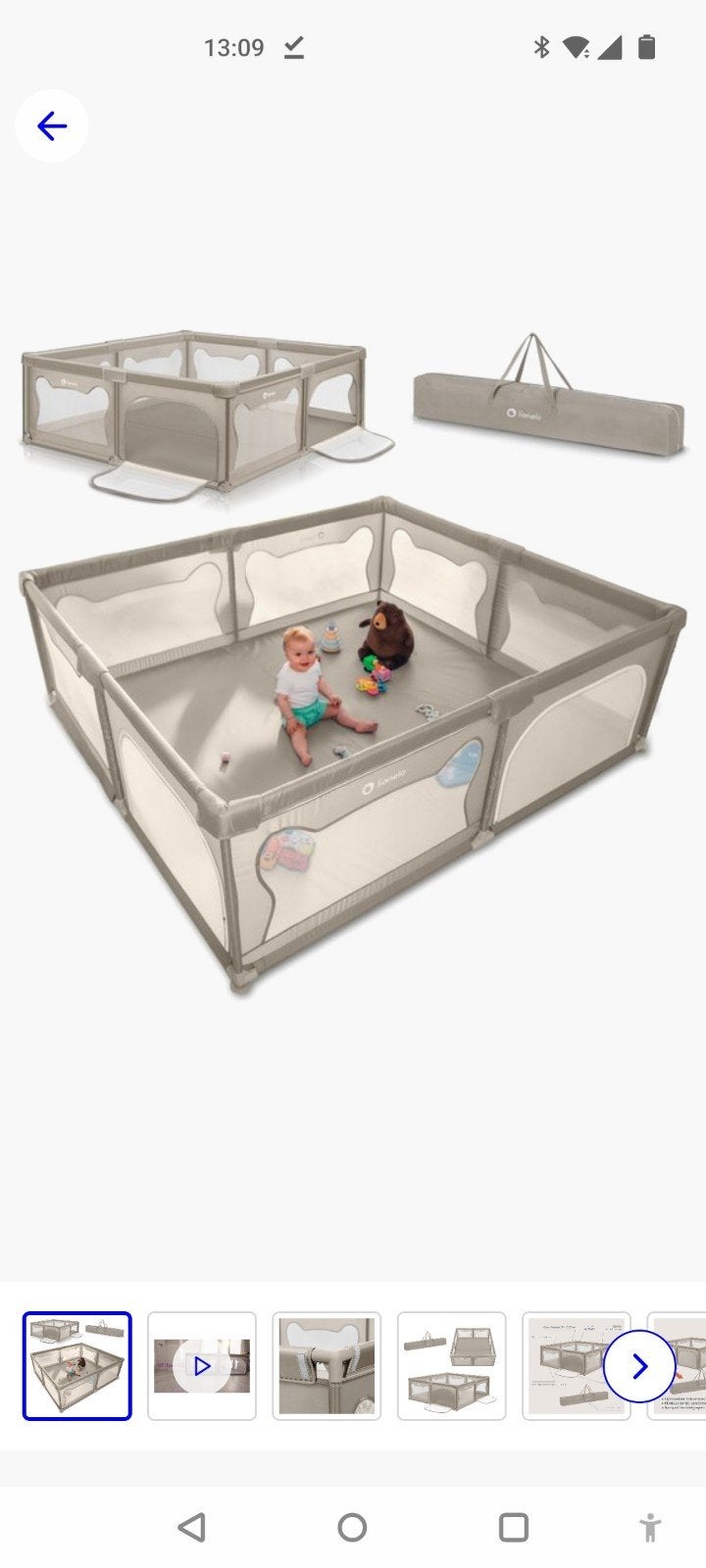 Lionelo Willow XL Box - 0-48 maanden - 180x200x68 cm, Kinderen en Baby's, Boxen, Ophalen of Verzenden, Zo goed als nieuw, Rechthoekig
