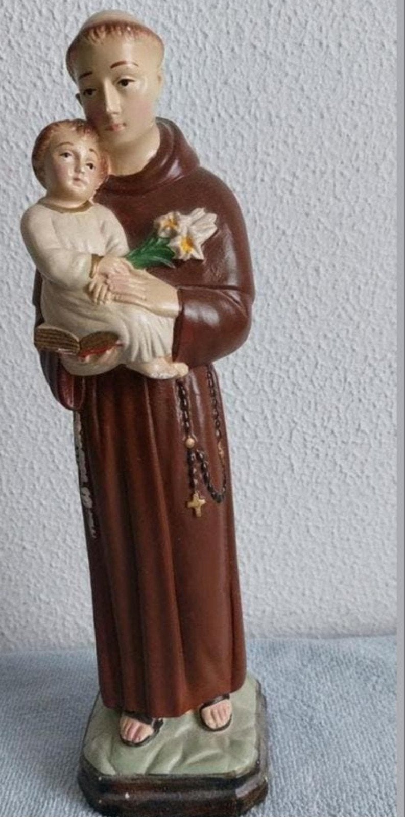 Beeldje Heilige Antonius met kindje Jezus en rozenkrans, Ophalen of Verzenden