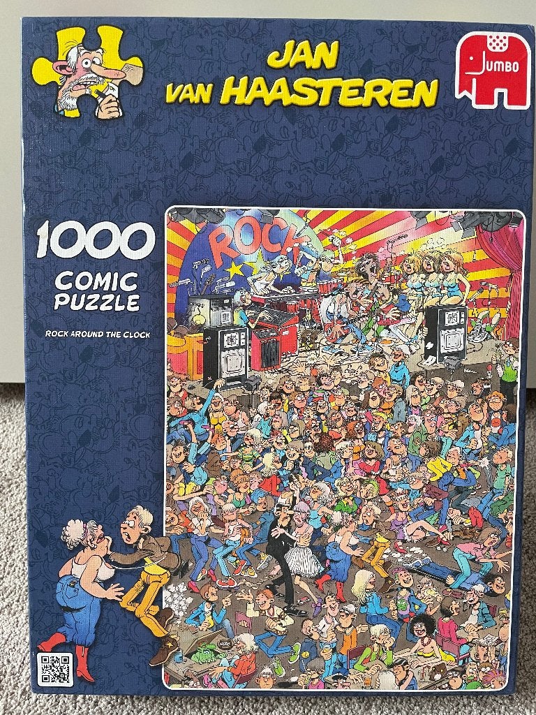 ALS NIEUW! Jan van Haasteren-puzzel 'Rock around the clock', Ophalen of Verzenden, 500 t/m 1500 stukjes, Zo goed als nieuw, Legpuzzel