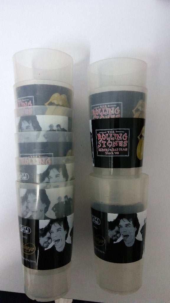 Rolling Stones Bridges to Babylon tour plastic bekers set, Verzenden, Gebruikt, Gebruiksvoorwerp