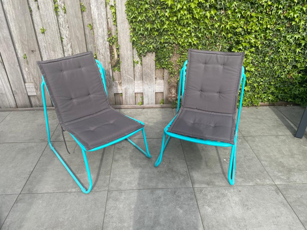4 tuinstoelen staal, Ophalen, Zo goed als nieuw, Stapelbaar