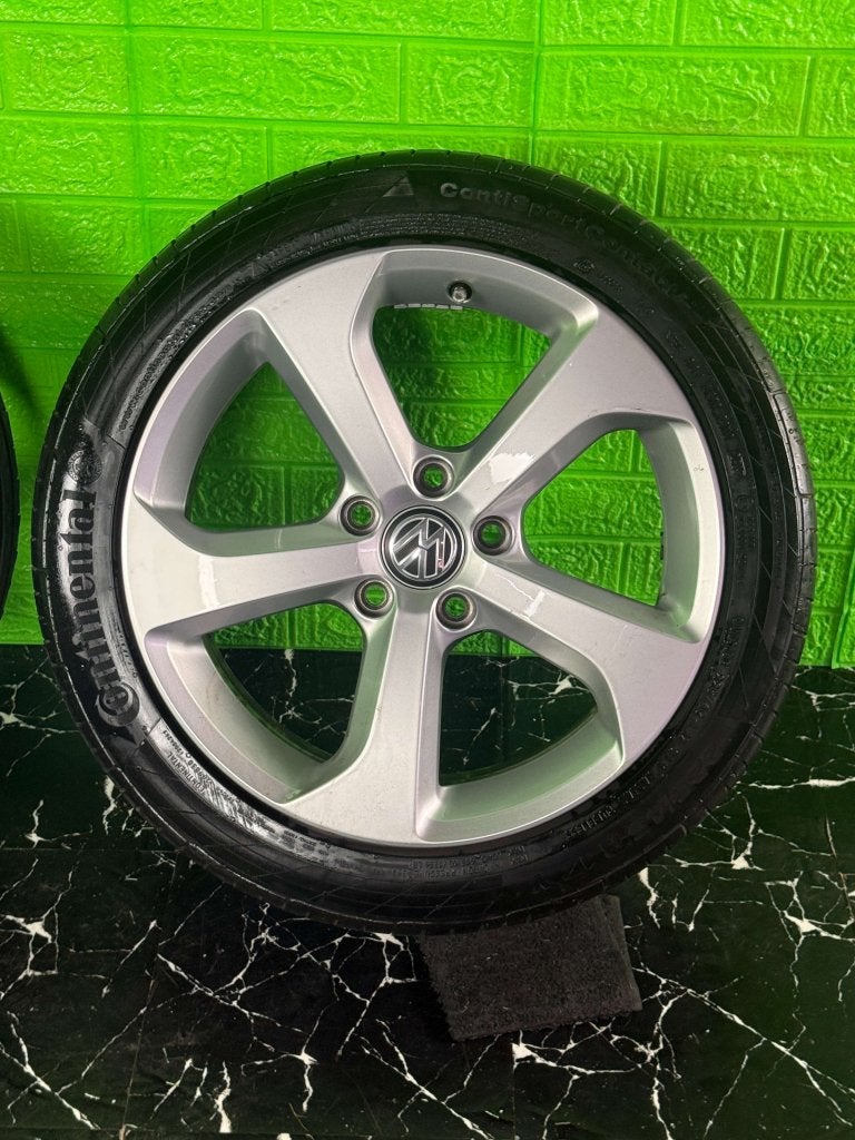 Originele Volkswagen Golf velgen 17" 5x112 Brooklyn zomerset, Niet ingevuld, Gebruikt, Banden en Velgen, Niet ingevuld