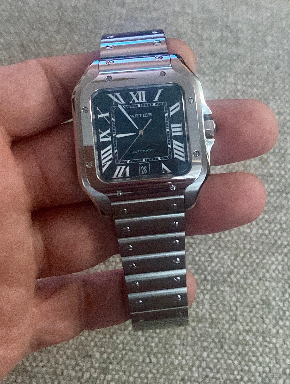 Cartier Santos  Dumonte (new model)   (hommage), Ophalen of Verzenden, Zo goed als nieuw, Staal, Overige merken