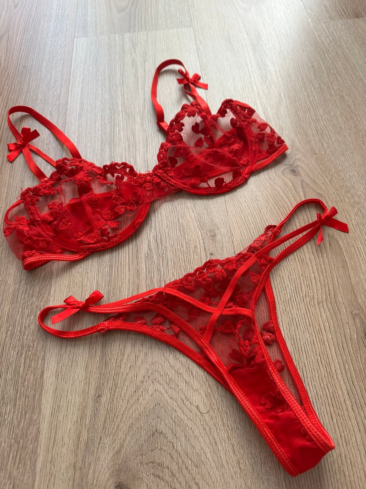 Rode lingerie setje, Verzenden, Rood, Setje