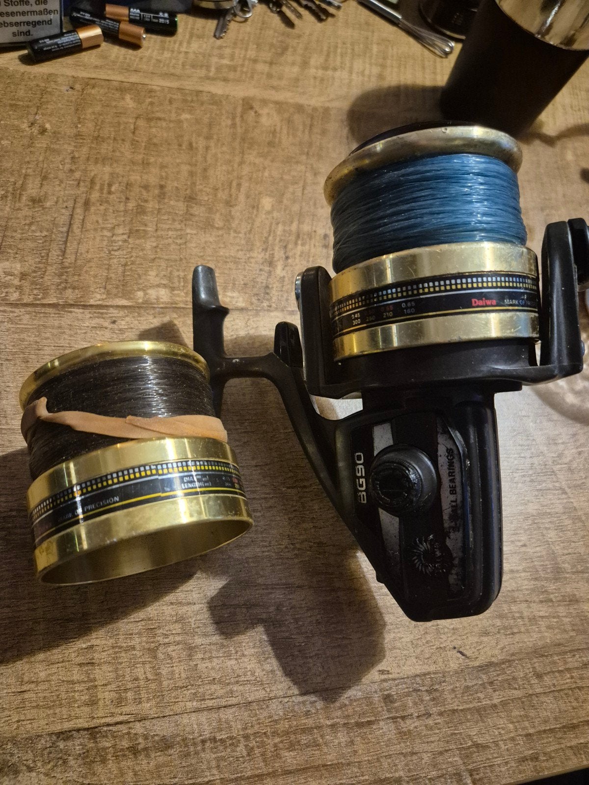 Daiwa BG90 Molen met Reservespoel, Watersport en Boten, Ophalen of Verzenden, Gebruikt, Molen