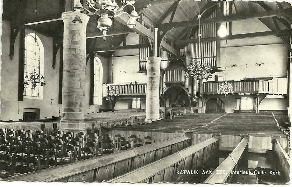 AK Katwijk aan Zee - Interieur Oude Kerk, Verzenden, 1960 tot 1980, Gelopen, Zuid-Holland