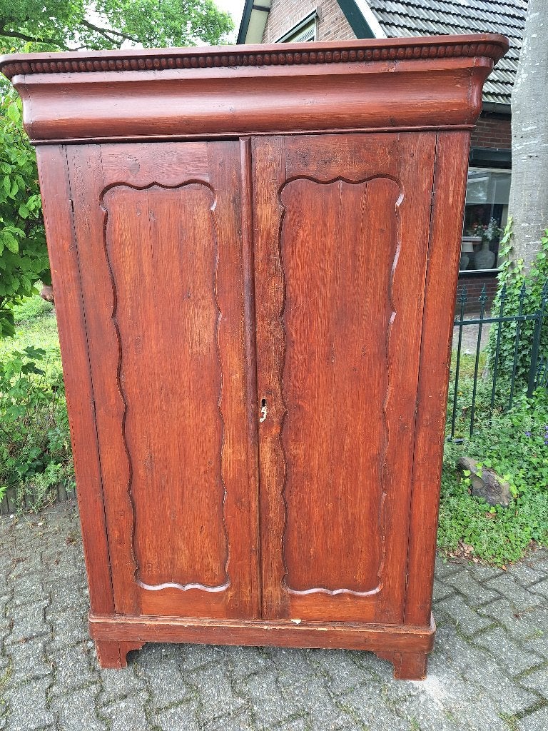 Antiek Brocante grenen Biedermeier meidenkast, Ophalen