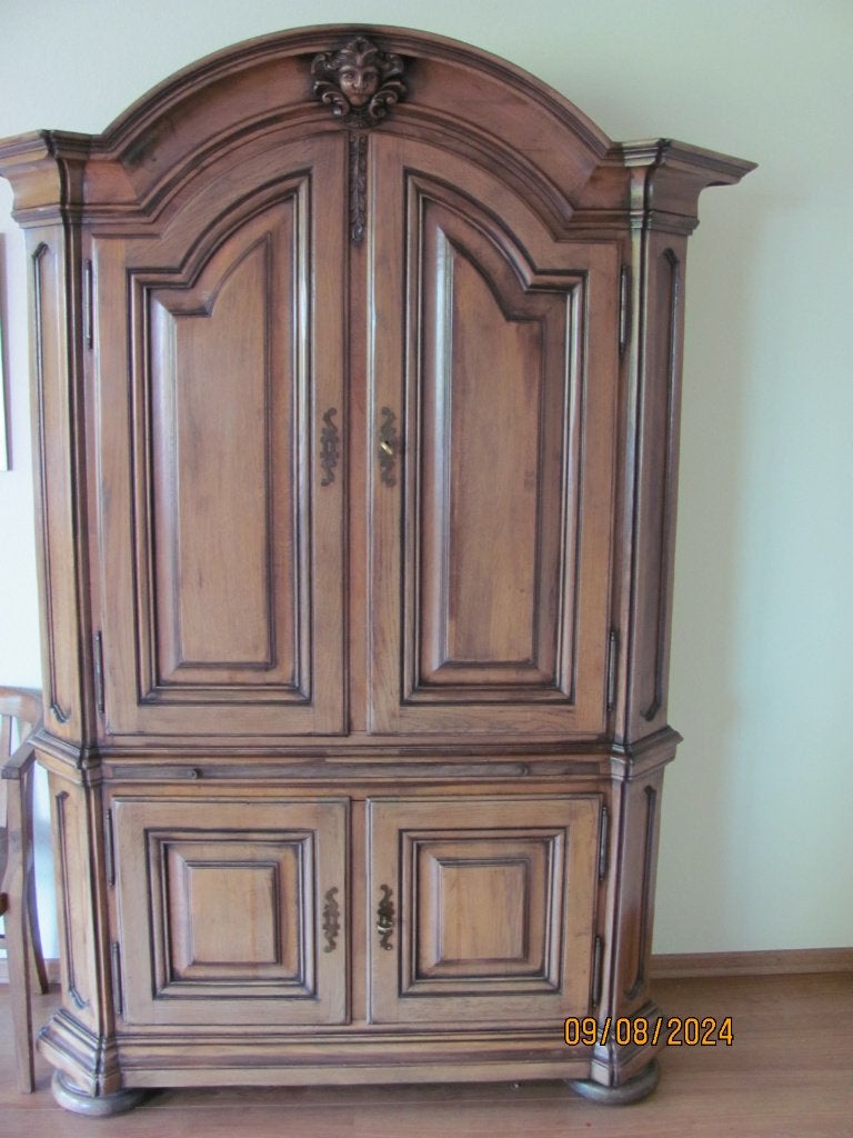 VINTAGE houten eiken TOOGKAST servieskast KAST 155x65x210 cm, Ophalen, 200 cm of meer, 150 tot 200 cm, Eikenhout
