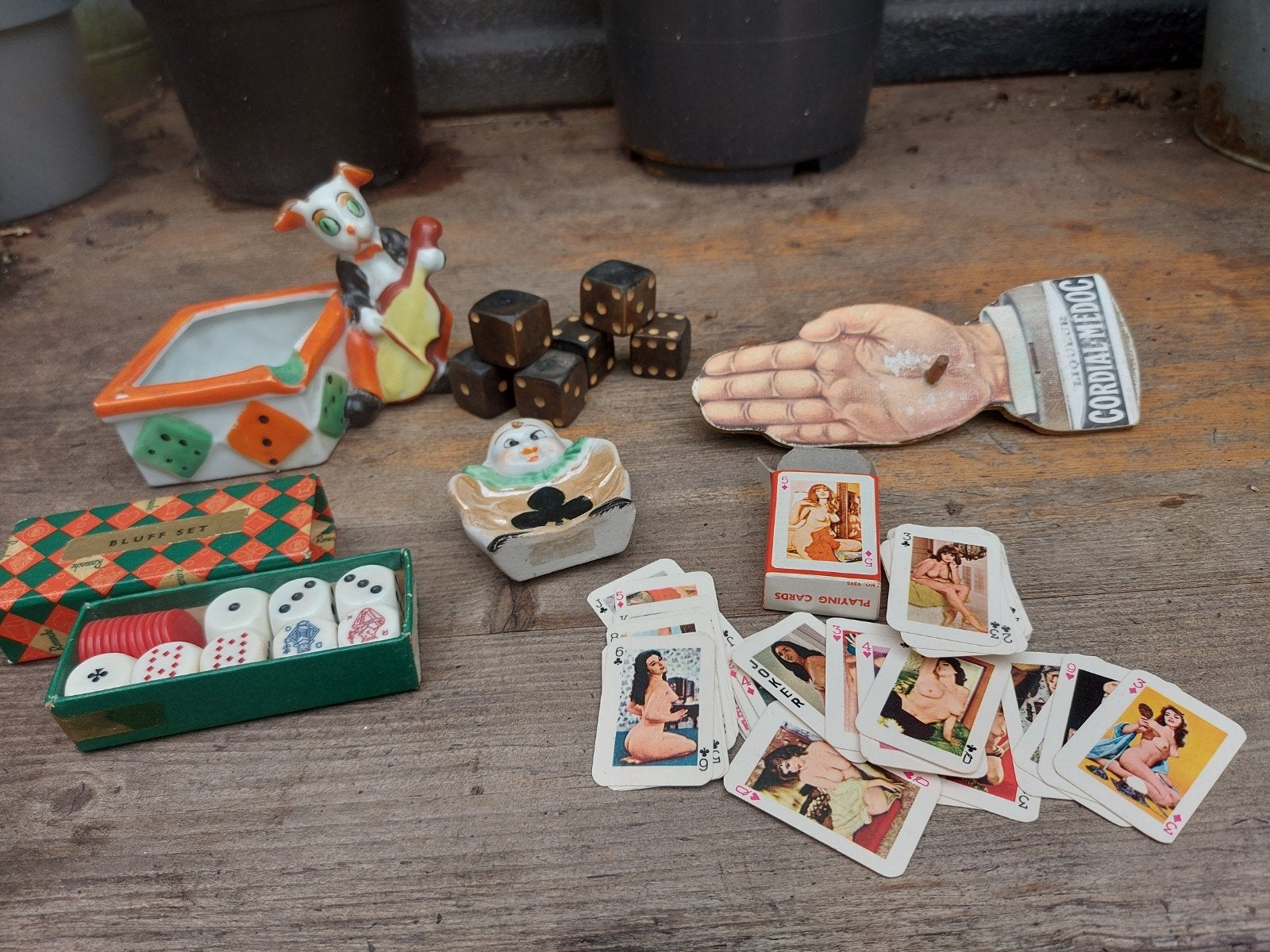 6 x gokken ,kaartspel,gokspel,dobbelstenen,reclamehandje,, Ophalen of Verzenden
