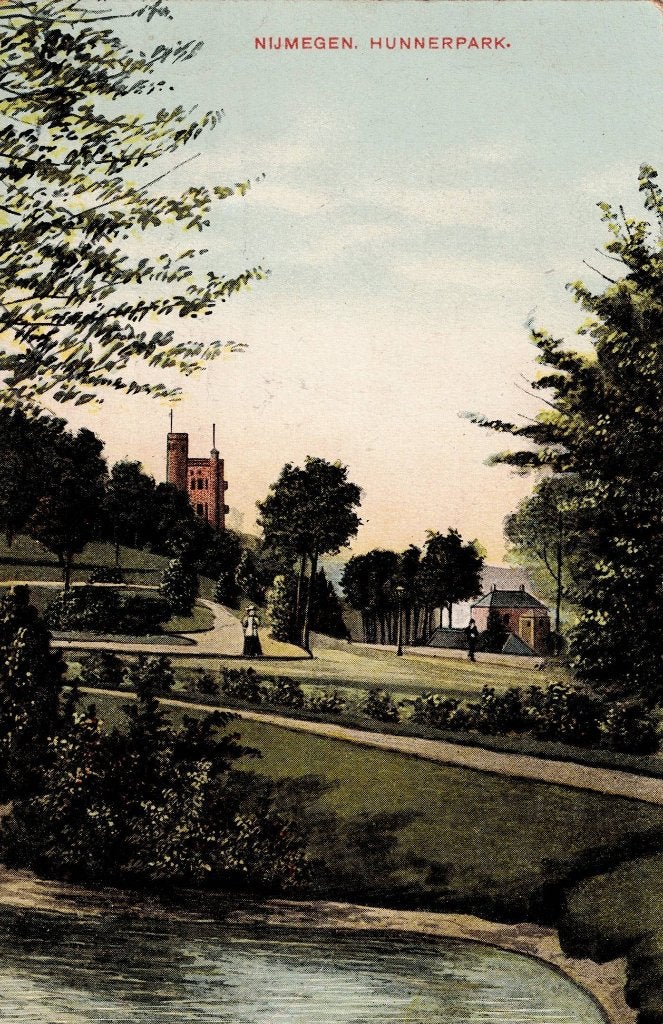 Nijmegen – Hunnerpark. Gelopen Westzaan 1909., Ophalen of Verzenden, Voor 1920, Gelopen, Gelderland