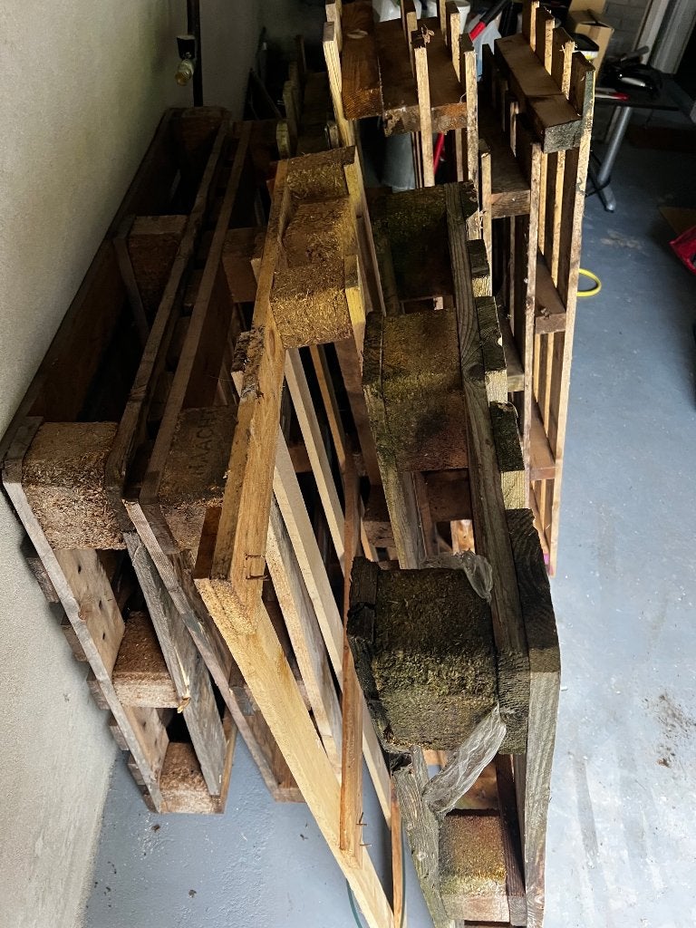 houten pallets gratis ophalen, Tuin en Terras, Haardhout, Minder dan 3 m³, Ophalen, Overige houtsoorten