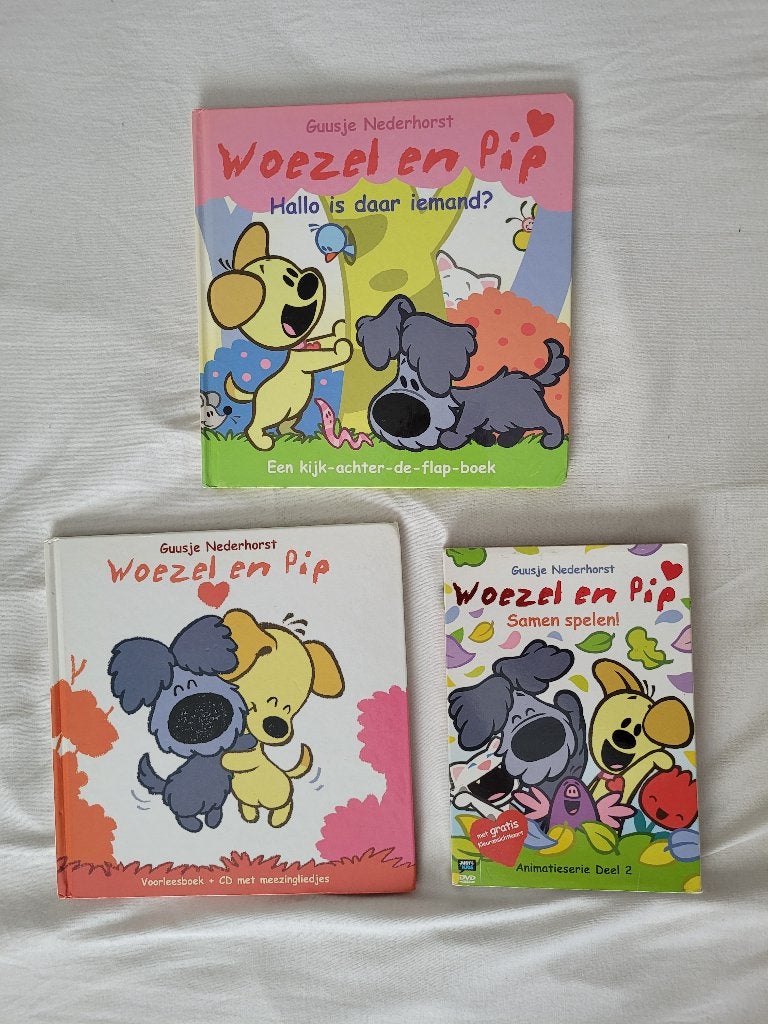 2x boek Woezel en Pip + 1x DVD, Gelezen, Non-fictie, Jongen of Meisje, Ophalen of Verzenden