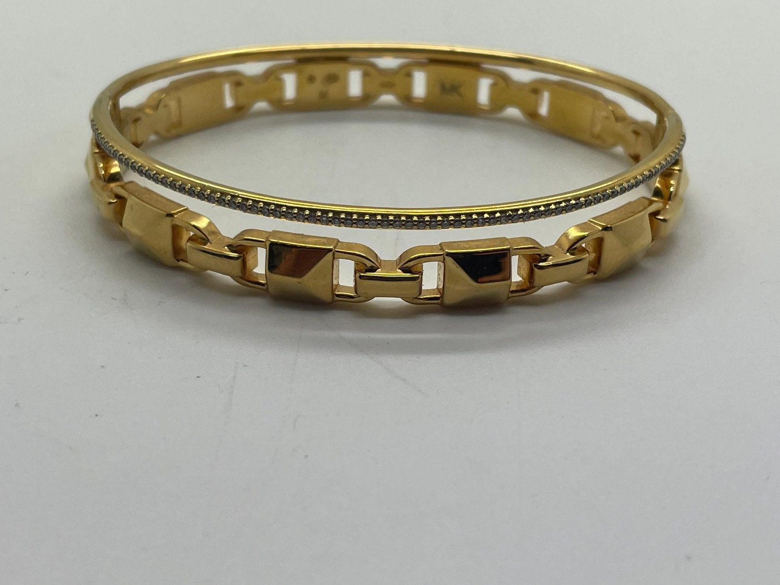 F420 Prachtige zilveren Michael Kors armband goudkleurig, Ophalen of Verzenden, X, Goud, Zilver