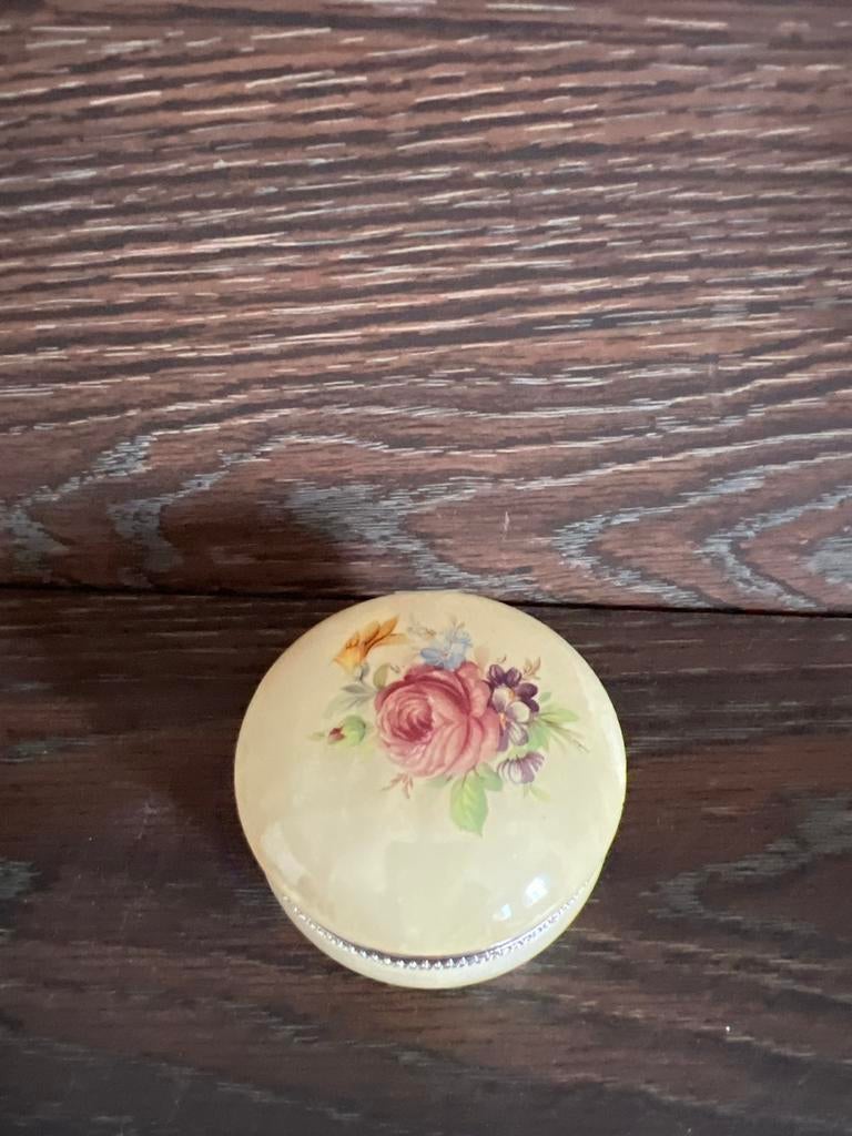 Sieradendoosje Albast met Bloemmotief - Made in Italy, Ophalen of Verzenden