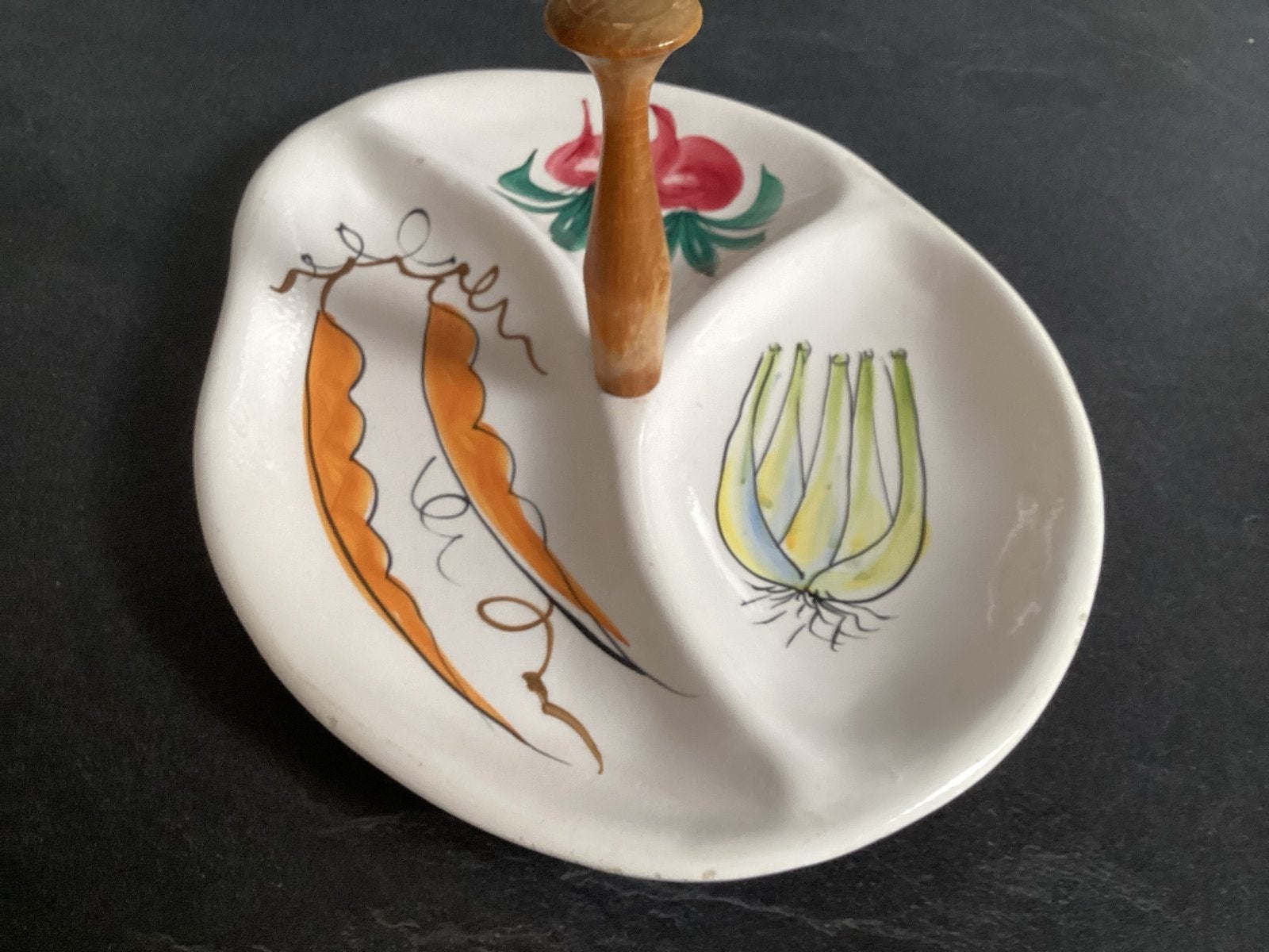 Vintage Keramieken Serveerschaal met Groenten Decor, Antiek en Kunst, Antiek | Keramiek en Aardewerk, Ophalen of Verzenden