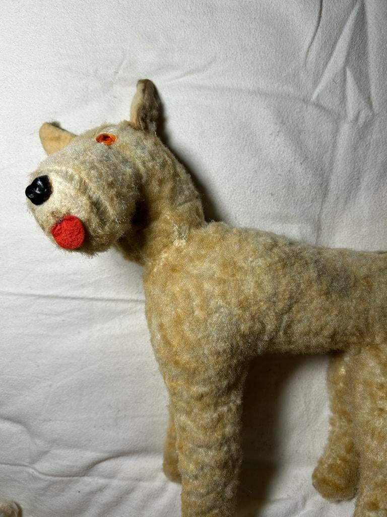 Steiff grote vintage Hond jaren ‘40-‘50 Geen knop aanwezig, Ophalen of Verzenden
