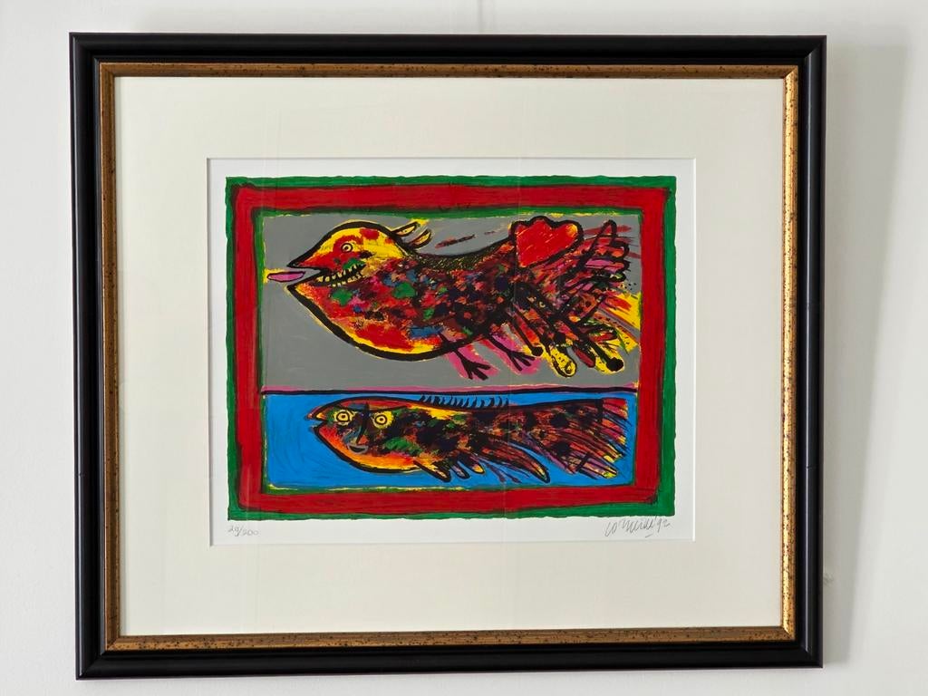 Corneille - Vis & Vogel - Gesigneerd - 1992, Ophalen of Verzenden