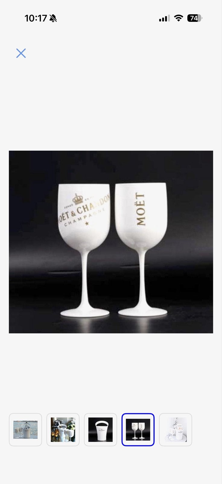 Moët & Chandon Champagne Glazen en IJsemmer Set, Overige typen, Kunststof, Nieuw, Ophalen of Verzenden