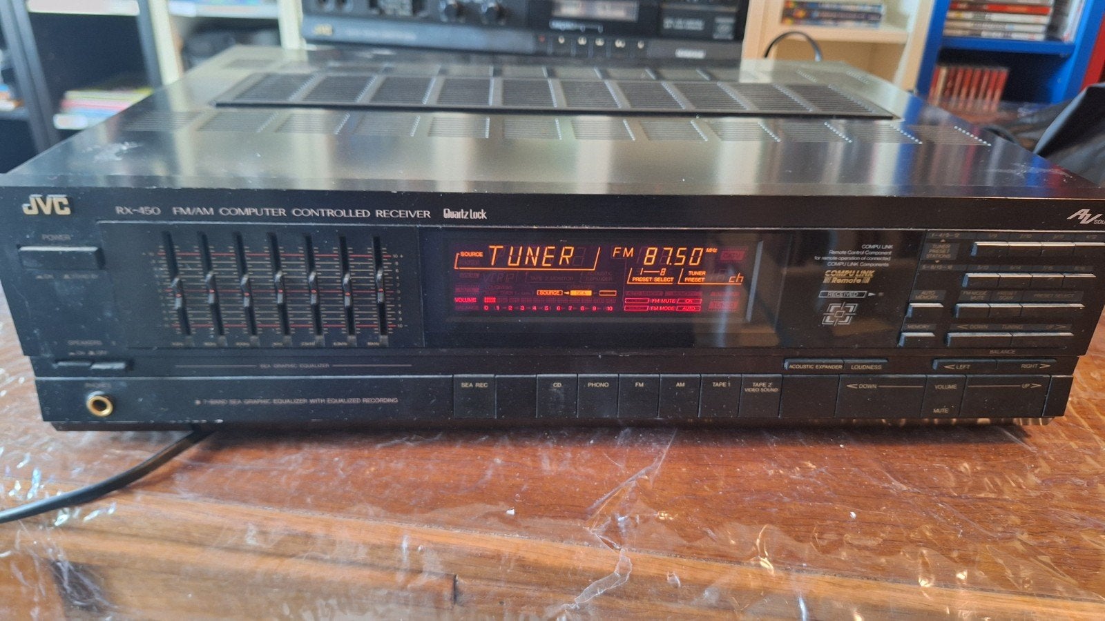 JVC RX-450 FM/AM Computer Controlled Receiver, Gebruikt, JVC, Ophalen of Verzenden, 120 watt of meer