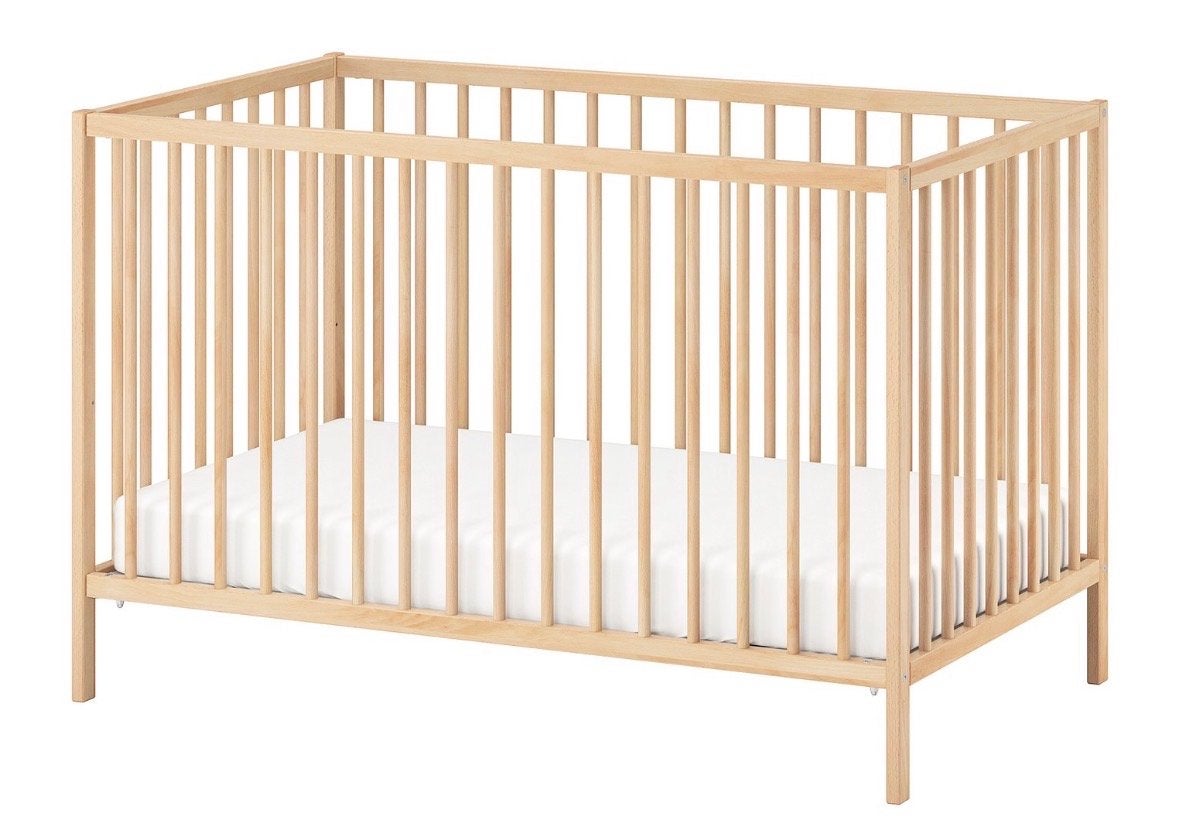 IKEA SNIGLAR Ledikant met Matras 2 x, Ophalen, Scandinavisch, Hout, Verstelbaar