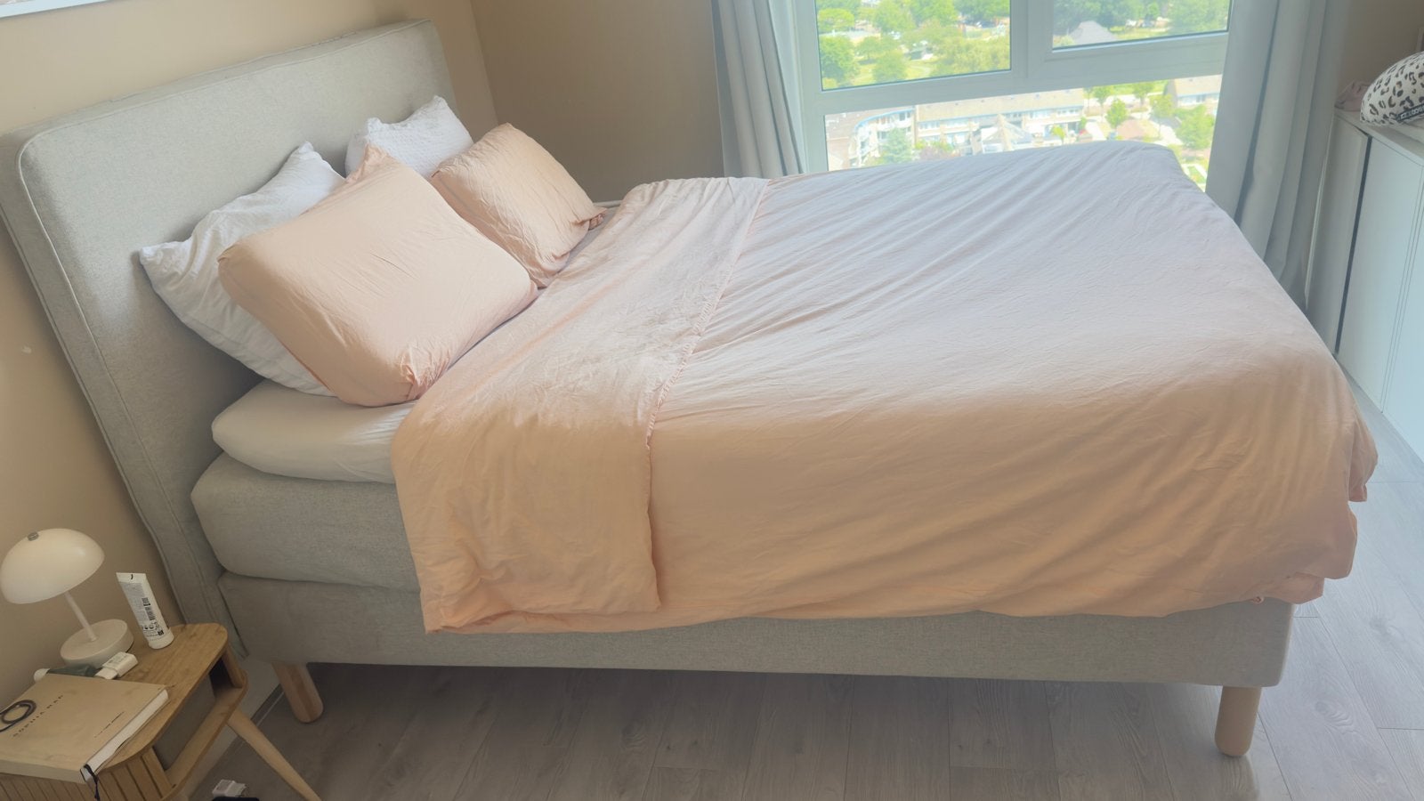 Ikea Boxspring 160x200 met Topper en Pocketvering Matras, Ophalen, Gebruikt, Tweepersoons, 200 cm