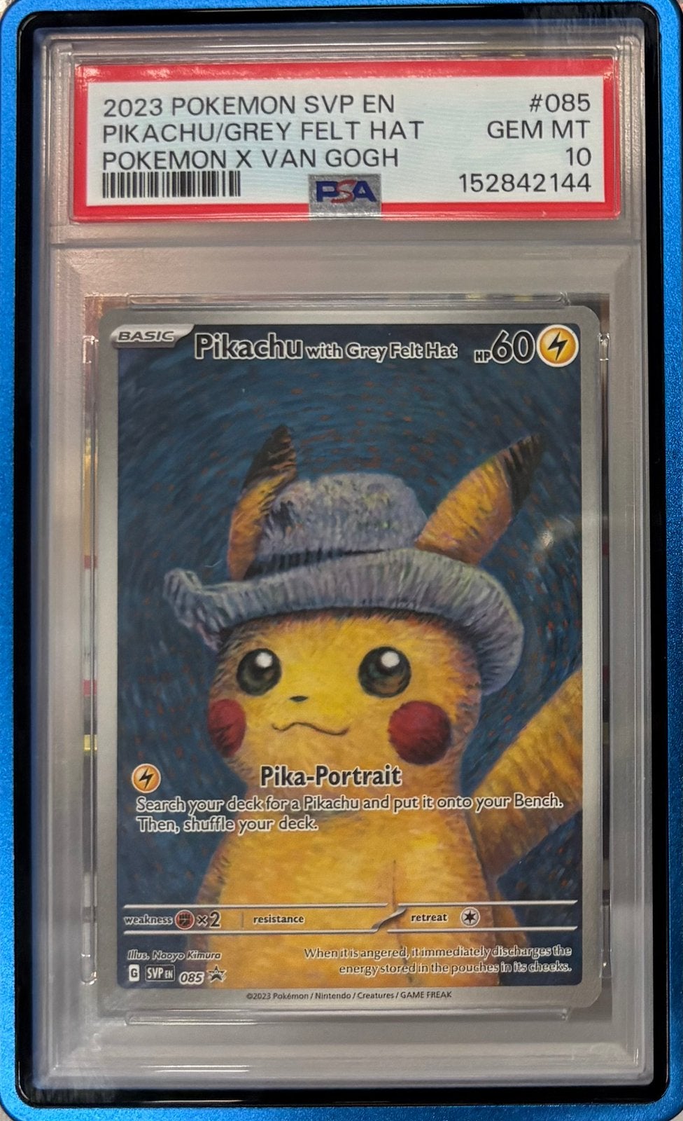 Pikachu grey felt hat PSA 10, Ophalen of Verzenden, Zo goed als nieuw